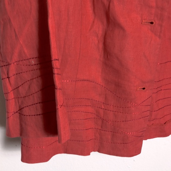 100% Linen Burnt Orange/Salmon By Apostrophe - Picture 3 of 5